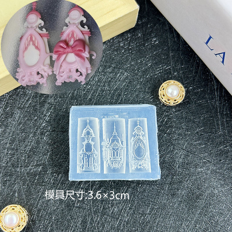 爆款美甲模具 欧式城堡教堂天使3d雕花模具DIY雕花胶美甲装饰模|undefined