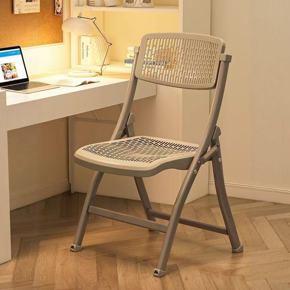 Simple folding chair, suitable for dorm rooms, computer use, office meetings, and home dining; plastic backrest chair