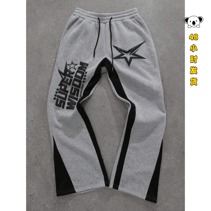 L 60434 Star Print Fleece Casual Sweatpants
