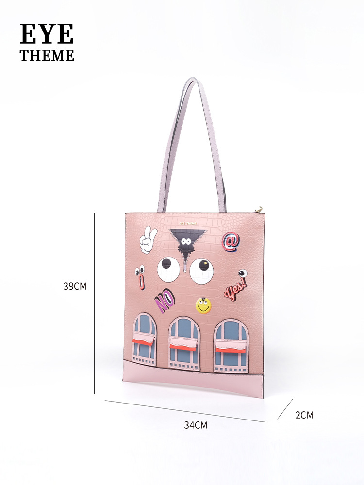 Damas lindas bolsas de dibujos animados de moda jugar graffiti bolsa de almacenamiento de gran capacidad diseño de diseño de cocodrilo 2712 #