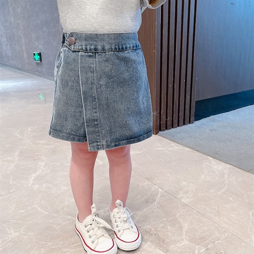 Girls' denim shorts summer wear breathable children's skirt pants casual pants outer wear foreign style 5515