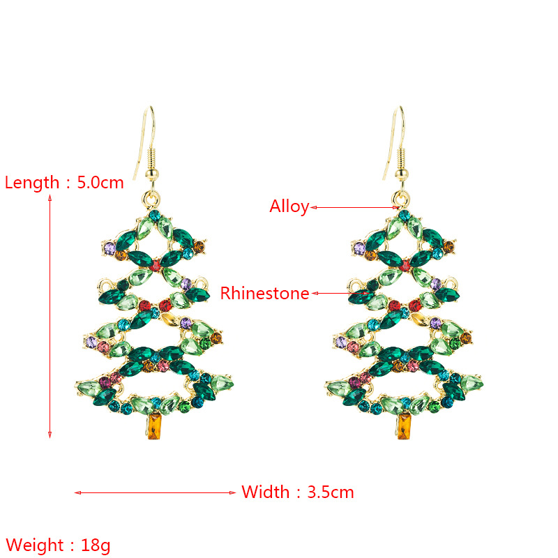 European And American Fashion New Style Christmas Christmas Tree Snowflake Metal Alloy Earrings Christmas Party Creative Exaggerating Earrings display picture 1