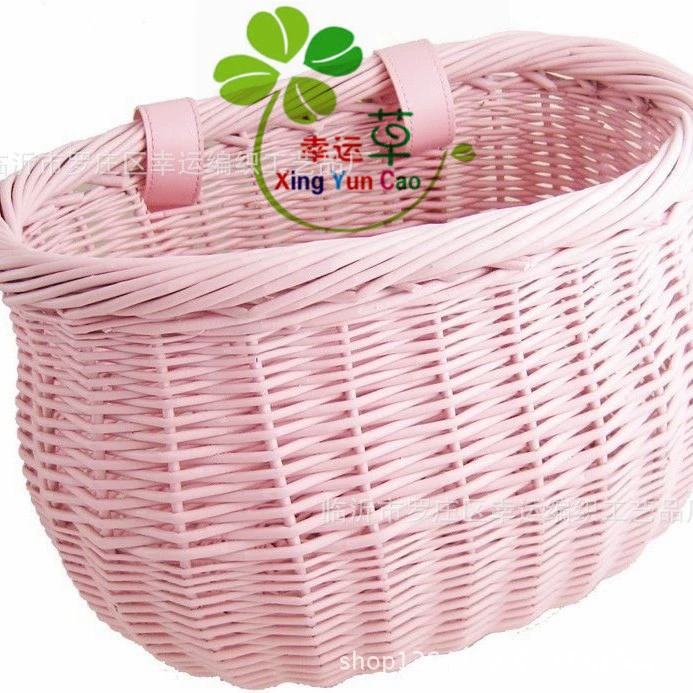Розовый большой живот корзина Рыбная корзина плетеная корзина для велосипедов Заводское производство прямая ивовая корзина