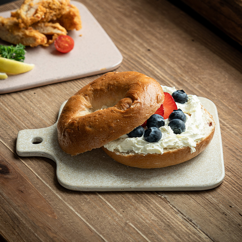 [Simple y duradero] Bandeja de cerámica de 8 pulgadas, plato de carne occidental, plato de postre para el hogar, tablero de pan, tapete anti-escaldado
