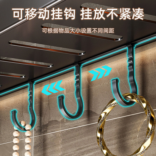 Integrated No-Drill Bathroom Shelf Set, Wall-Mounted Towel Rack and Storage Unit, Space Aluminum, for Toilet and Bathroom