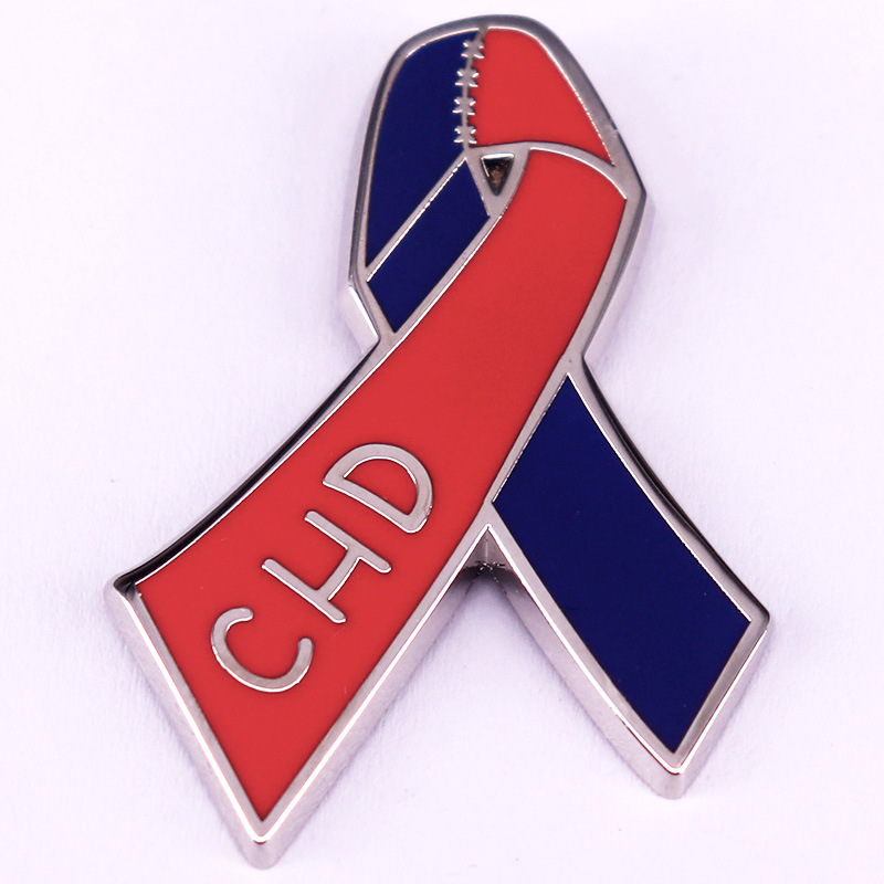 Blue and red ribbon badge jewelry decoration