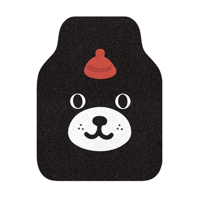 Universal Foot Pad: the Driver's Seat, Single Piece, Special - red-riding-hood-little-black-bear-front-floor-mats