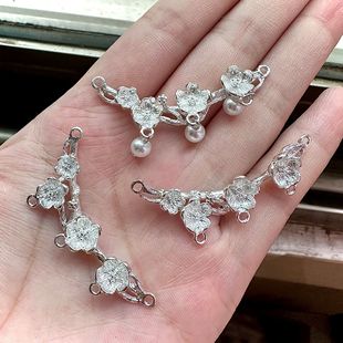 Alloy cherry blossom winding elbow ancient style Flower Branch leaves hollow double hanging half bracelet diy bracelet necklace accessories