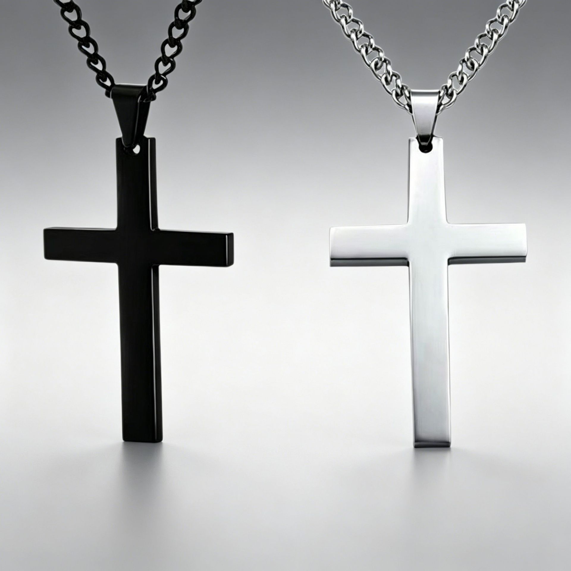 Factory wholesale Europe and the United States cross-border new stainless steel cross men's necklace titanium steel pendant jewelry necklace