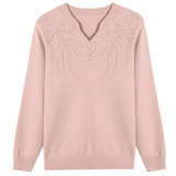 秋装新款针织小衫妈妈装时尚毛衣打底风中老年女士春秋气质上衣，女装针织衫/毛衣，妃慕昵服饰