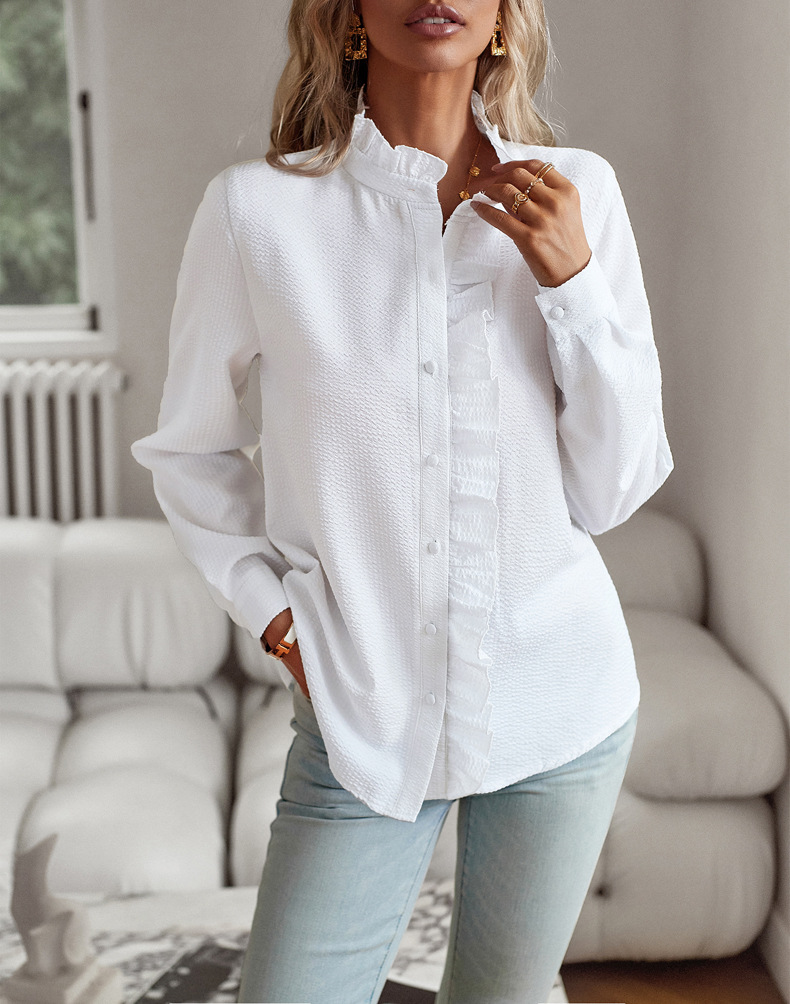 Women's Blouse Long Sleeve Blouses Casual Solid Color display picture 1