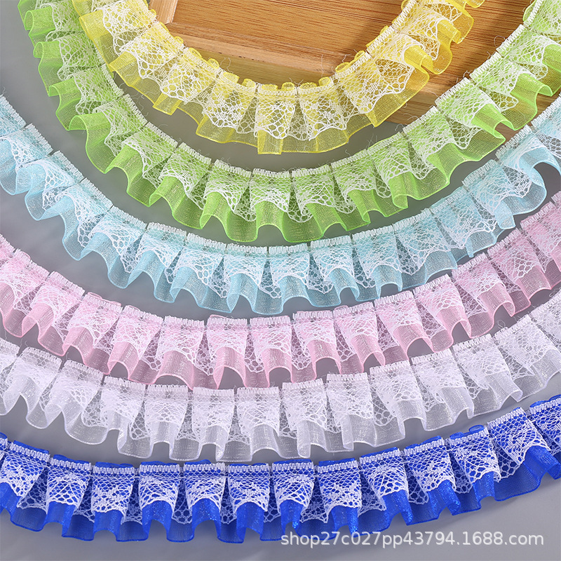 In Stock 2.5cm Double Layer Lace Clothes Skirt Decoration Handmade DIY Storage Basket Edge Decorative Accessories