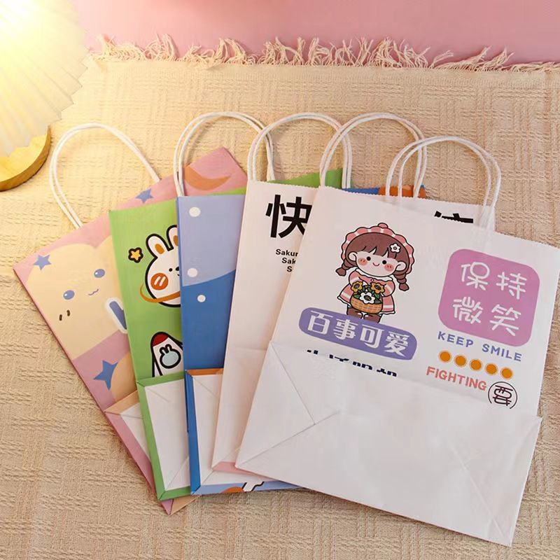 应援纸袋订印logo牛皮纸手提袋小礼品纸袋儿童生日袋子定