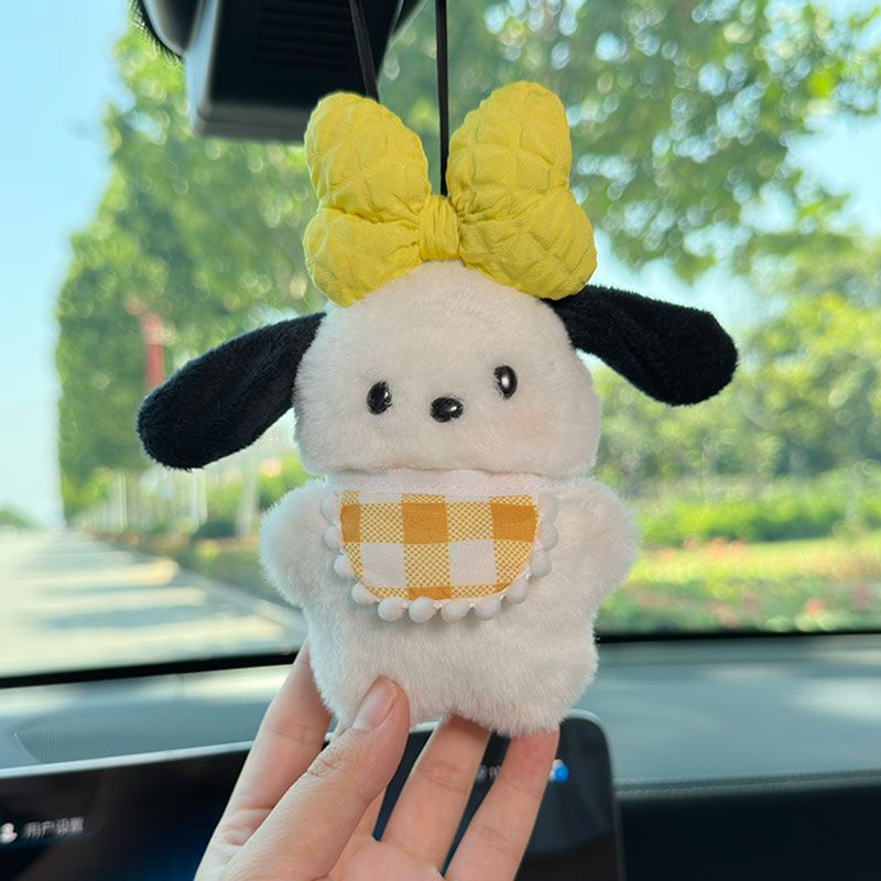 Cartoon Pacha perros colgantes de automóviles colgantes de espejo retrovisor lindo muñeca de peluche colgantes de regalo personalidad colgantes de automóviles
