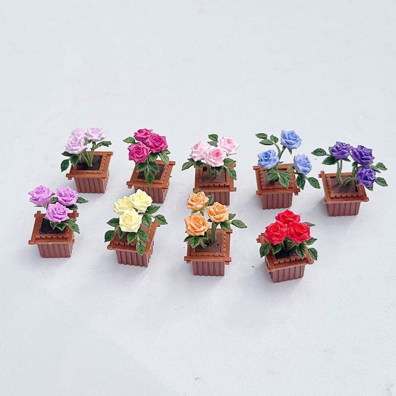Mini Rose Model Dollhouse Accessories, Small Plant Accessories, Flowers, Miniature Scene Accessories