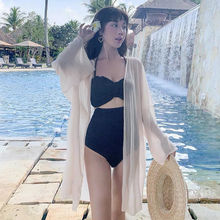 防晒衣海边女夏季长袖薄款百搭超仙女中长款外搭冰丝雪纺开衫