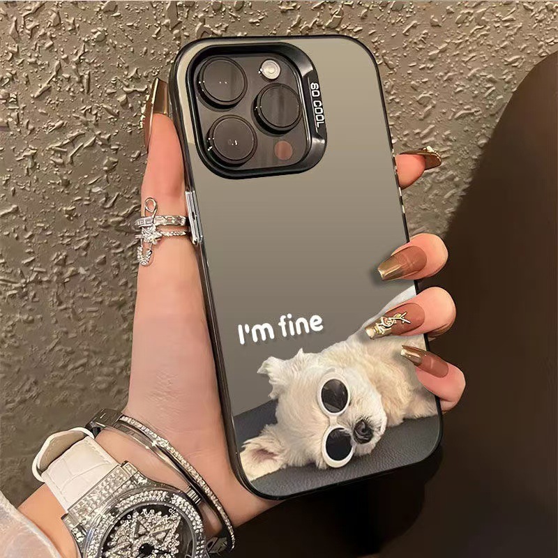 Gafas de sol para cachorros Funda para teléfono móvil iphone16 Apple 15promax Europa y América 14 anti-caída 13 marca de moda 12 personalidad