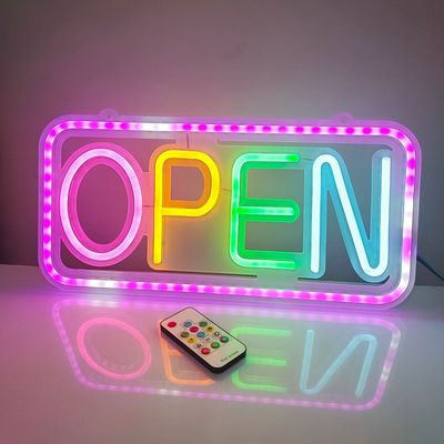 Самый продаваемый неоновый свет на Amazon, пульт дистанционного управления, открытая светящаяся буква, бизнес-вывеска, световая фантастическая рекламная световая доска
