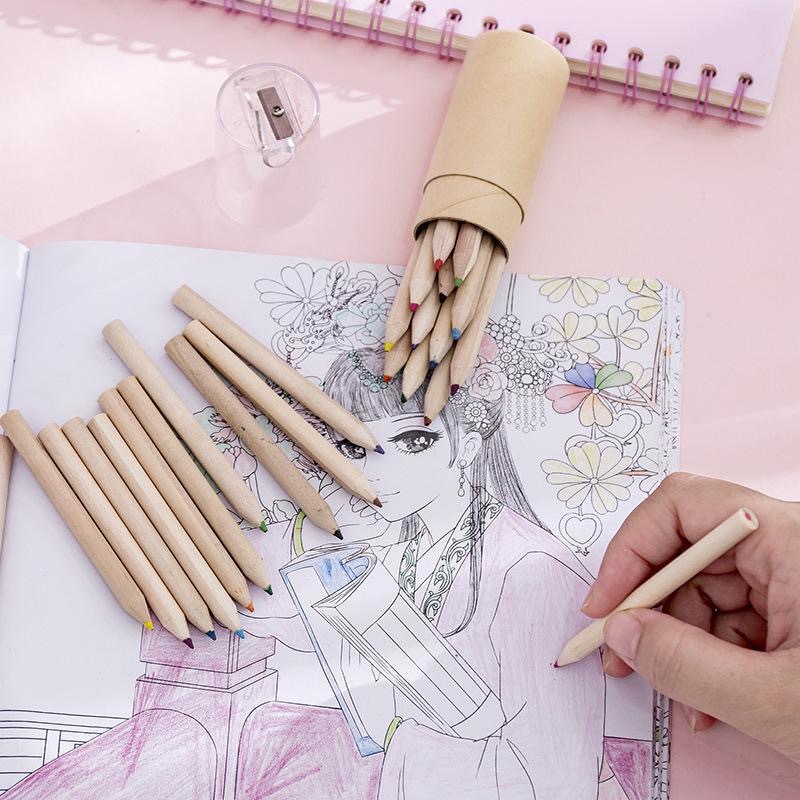 12 lápices de color solubles en agua madera de plomo de color niños coloridos graffiti lápices de dibujo al por mayor pintura creativa