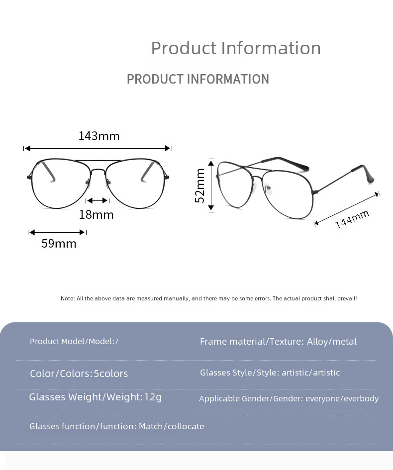 Aviator solglasögon för herr metallbåge med uv400 skydd_voghion.com