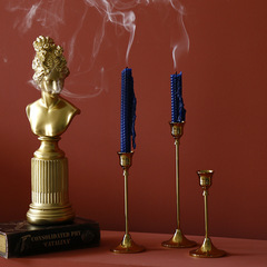 北歐創意輕奢鐵藝電鍍黃銅色燭台浪漫婚慶道具擺件餐廳氣氛裝飾品