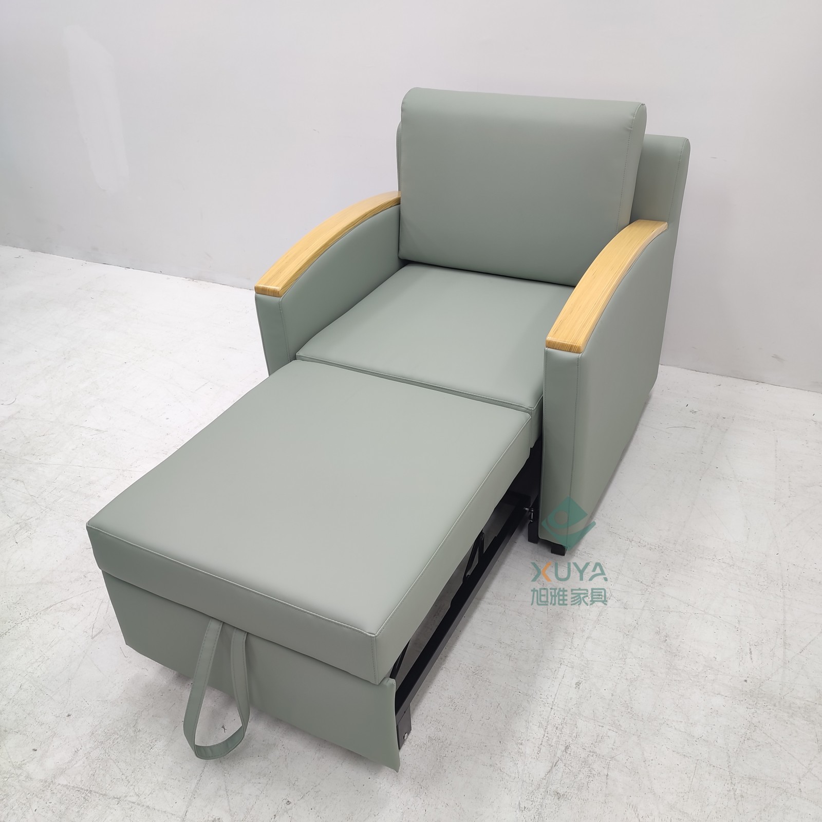 Sala de estar moderna simple sofá de una sola persona sofá de madera sólida reposabrazos sofá cama multifuncional silla de enfermería silla acompañante