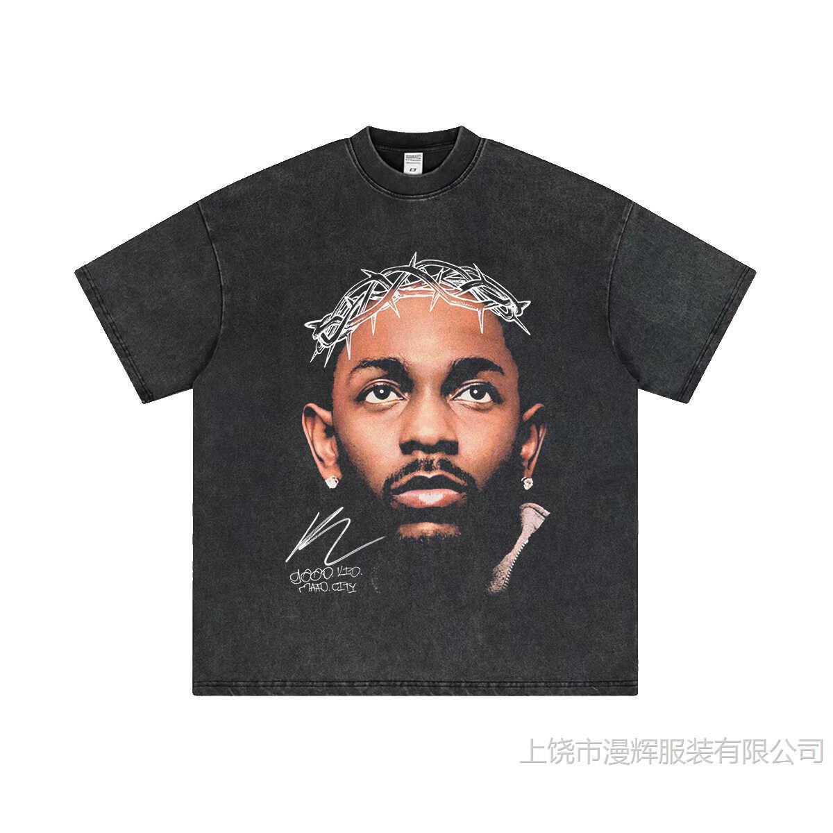 Lamar Kendrick Lamar Kung Fu Kenny Hip Hop Rap Impresión T-shirt de manga corta suelta Tee Tide
