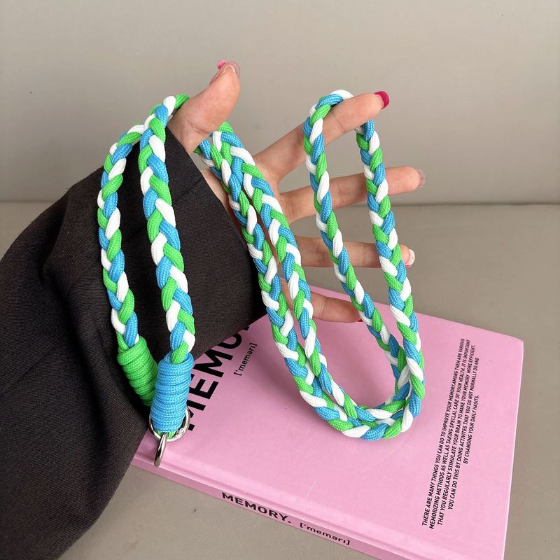 简约三股手工编织双头圆扣手机挂绳手机背夹女生斜挎挂绳批发|undefined