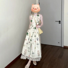 高级感法式无袖背心碎花连衣裙子女夏季2025新款海边度假气质长裙