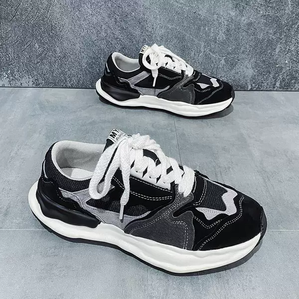 Trendy Men's Shoes Summer New Low-Top Mesh Breathable Comfortable Casual Soft Sole Fashion Korean Style Lace-Up Internet Celebrity Shoes Men