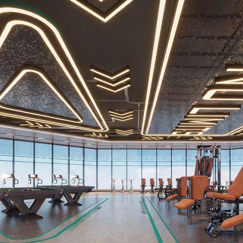 Luz de modelado superbrillante LED de deportes electrónicos ciudad de juegos gimnasio billar sin costuras empalmado larga atmósfera candelabro