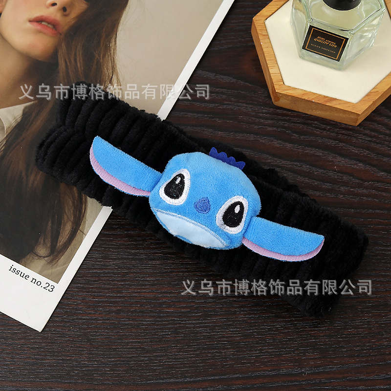 Estilo coreano Internet celebridad ins estilo lindo muñeca felpa multicolor puntada banda de pelo simple máscara facial banda de pelo