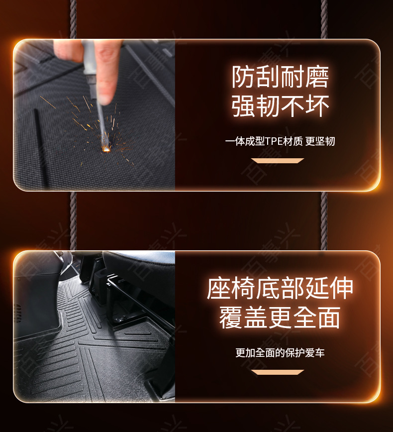 Suitable for Foton Zhilanxing E7 trunk mat, specialized transport vehicle mat, waterproof and wear-resistant TPE car floor mat