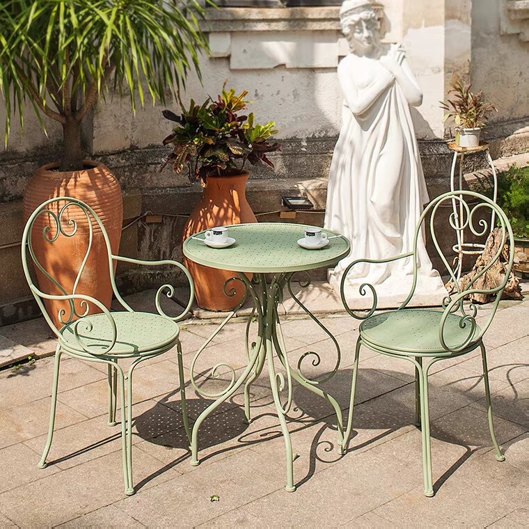 Scandinavian Iron Heart Table and Chair House Balcony Milk Tea Shop Small Coffee Table Simple Casual Outdoor Garden Three-Piece Set Scandinavian Iron Heart Table and Chair House Balcony Milk Tea Shop Small Coffee Table Simple Casual Outdoor Garden Three-Piece Set