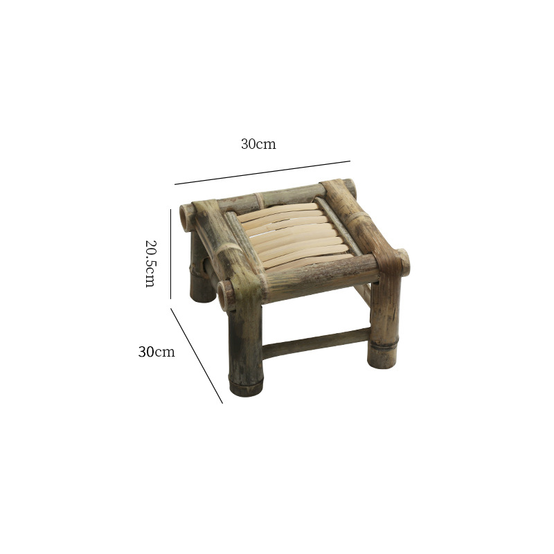 Fábrica directa silla de bambú silla de respaldo hecha a mano vieja silla de bambú tejido de caña silla casera pequeño taburete de bambú adulto bambú image 7