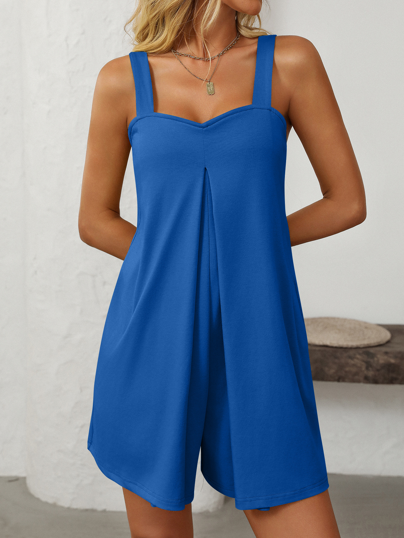 231g Weight Sleeveless Sleeve Length Shorts Pants Length Cotton Polyester, Polyester Fabric Type Mid Waist Waist Line Rompers Pants Type Stretchy Elasticity Bodysuits Tops Type Holiday, Banquet, Selfie Occasion Regular Fit Fit Type Solid Color Pattern Summer Season Women's Gender Streetwear Style Women's Holiday Banquet Selfie Bodysuits Streetwear Solid Color Shorts Rompers 9