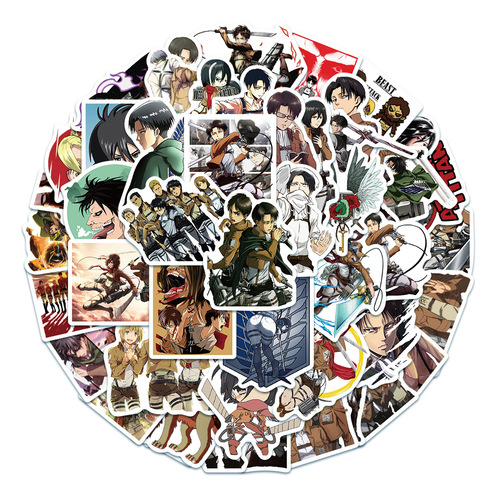 50 sheets Attack on Titan anime stickers travel bag laptop phone suitcase personalized stickers