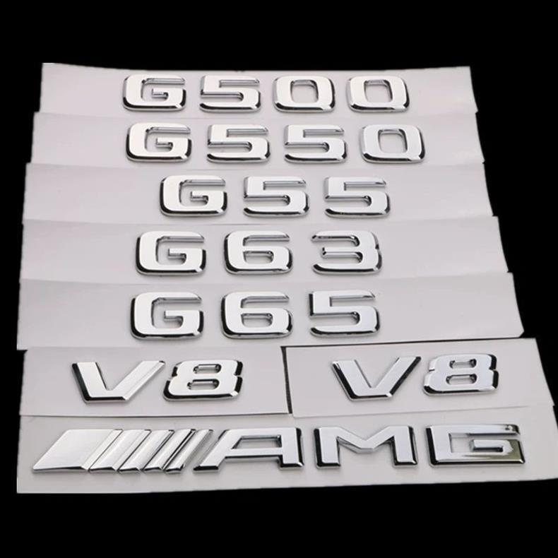 Suitable for Mercedes-Benz G500, G550, G55, G63, G65 AMG models: includes emblem, lettering, tail emblem, V8 side emblem, and fender emblem