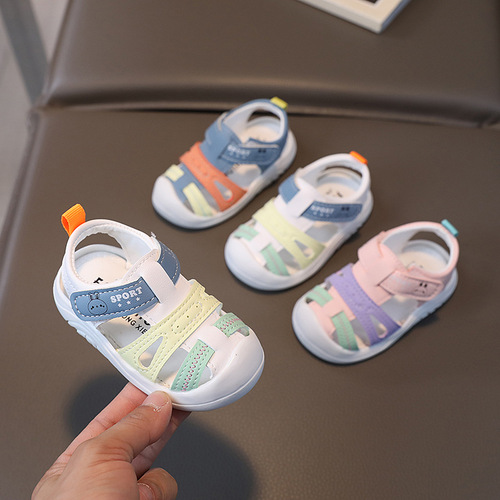 Summer new baby shoes soft sole boys toe-cap sandals girls hollow non-slip toddler shoes wholesale