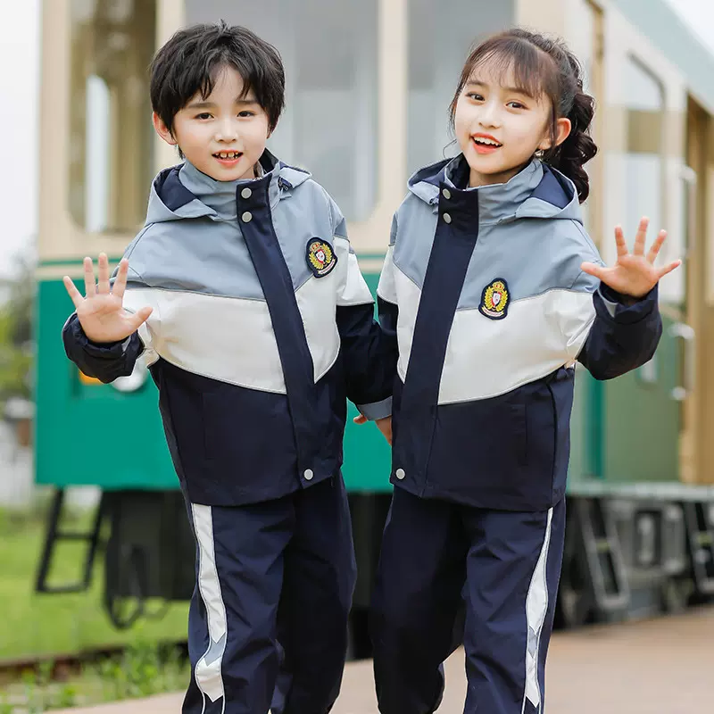 幼儿园园服春秋装小学生校服套装儿童班服三件套英伦风秋季冲锋衣
