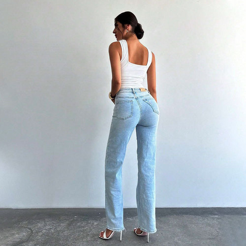 TEMU Cross-border European and American Korean version of elegant style one-piece pants 2025 spring and summer new waist-increasing slimming three-quarter tapered pants 