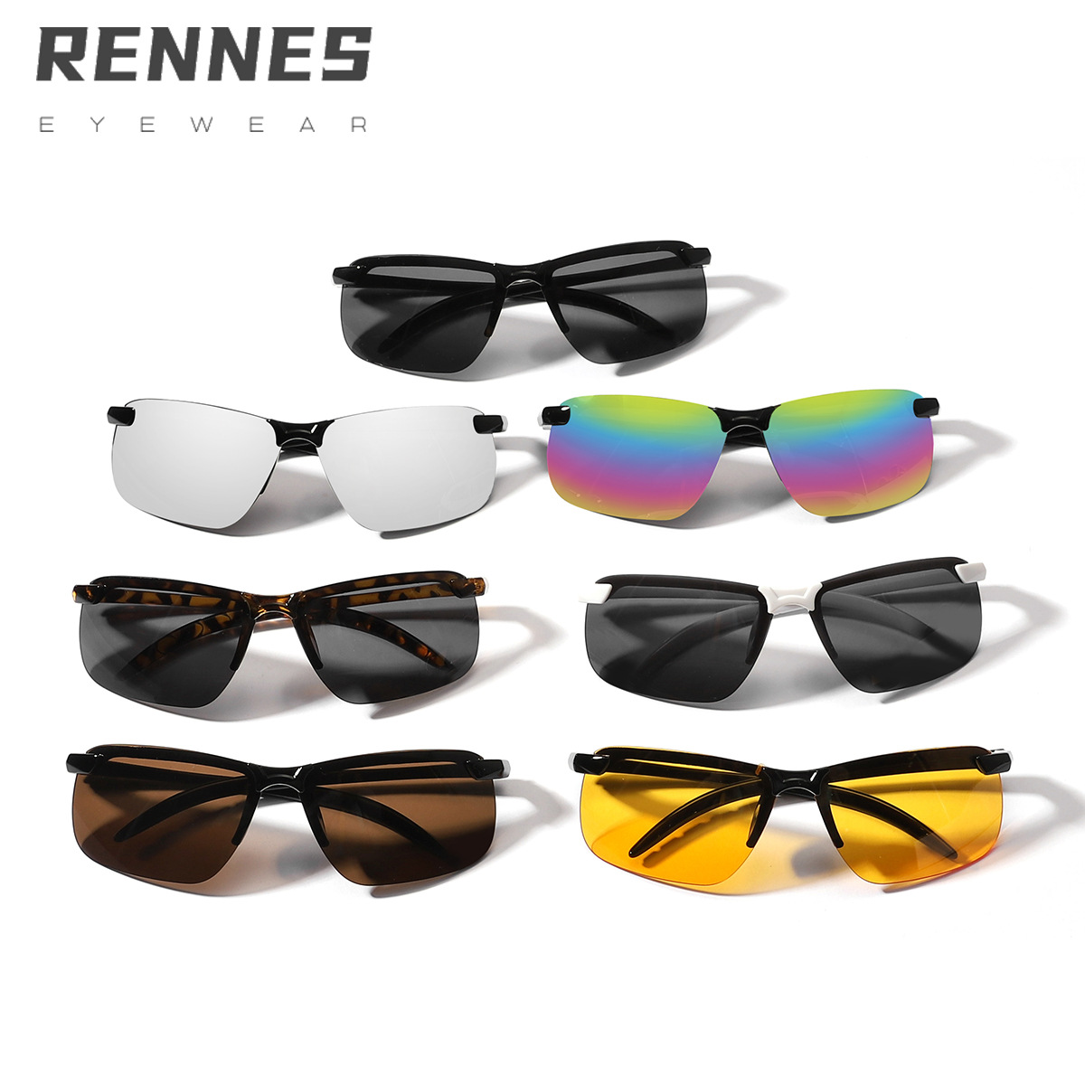 Los nuevos niños al por mayor de moda personalizada medio-Marco al aire libre bicicleta deportes gafas de sol a prueba de UV