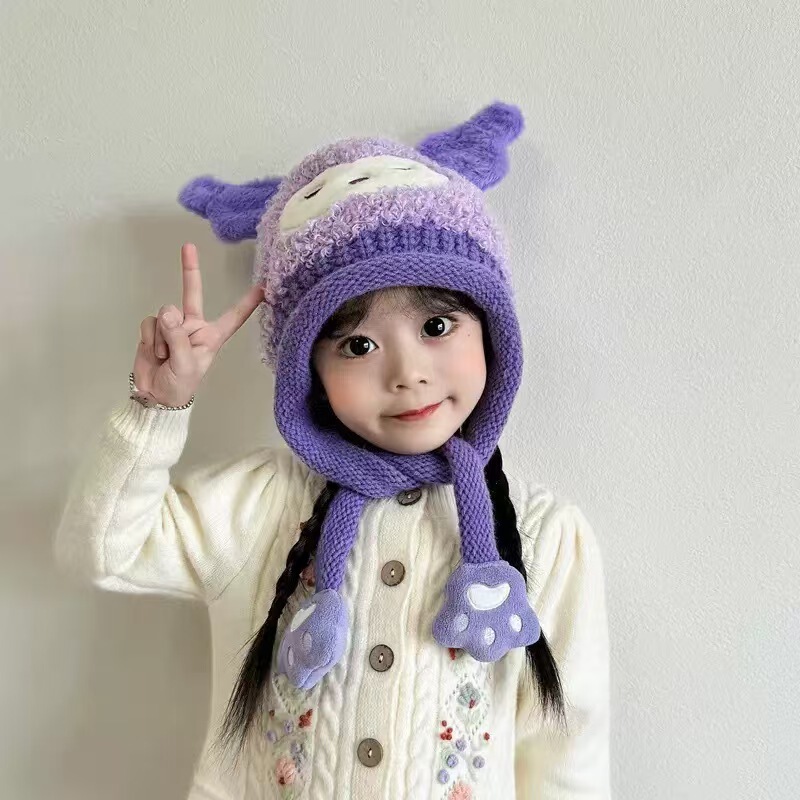 儿童帽子秋冬女童宝宝加厚针织护耳加绒超萌保暖可爱秋冬季头毛|undefined