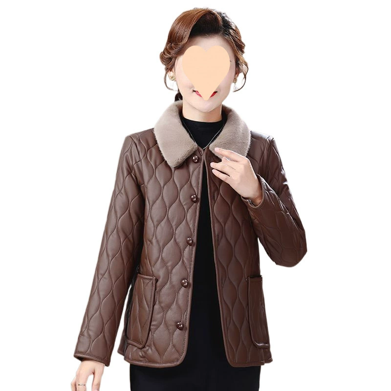 Demi-season keep warm down jacket, for middle age, increased thickness