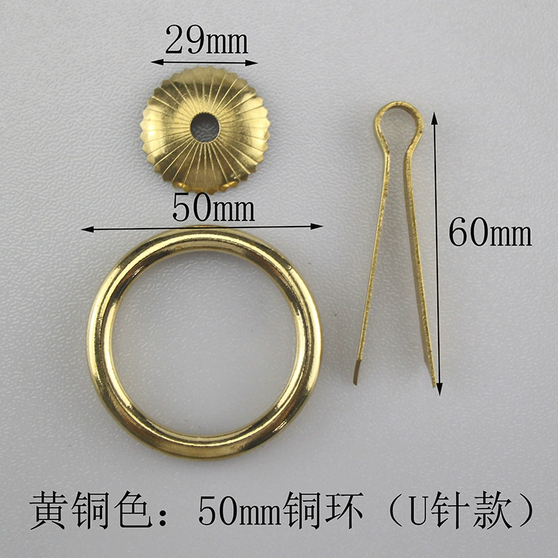 Chinese copper handle drawer wardrobe door Chinese vintage antique simple single-hole door handle brass wardrobe handle