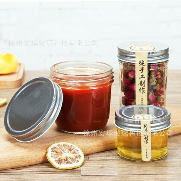 ISO认证厂家批发透明密封玻璃鱼子酱瓶果酱瓶 食品级酱菜瓶咸菜罐
