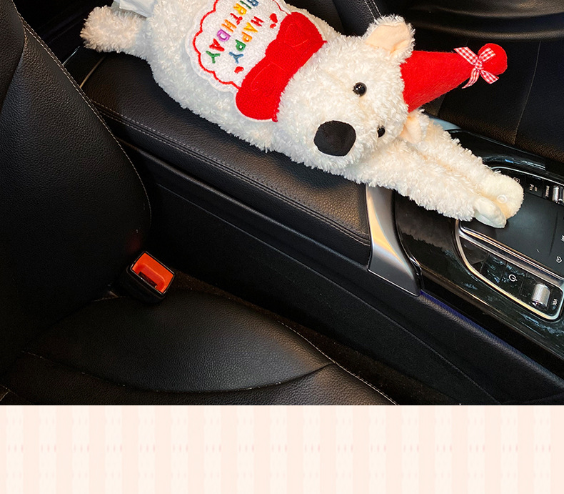 Car Tissue Box 2025 New Car Armrest Box Paper Box Hanging Westy Dog Cute Car Paper Doll