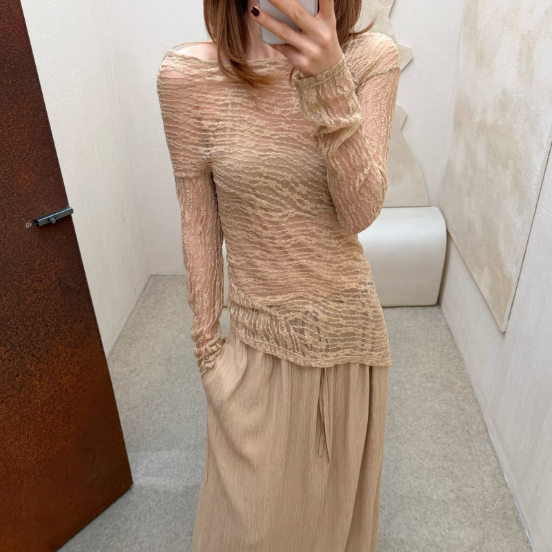In-Stock Designer-Inspired Niche Asymmetrical Wrap-Around Hollow-Out Semi-Sheer Knit Sweater for Women, New 26-Piece Set, Two-Piece Set In-Stock Designer-Inspired Niche Asymmetrical Wrap-Around Hollow-Out Semi-Sheer Knit Sweater for Women, New 26-Piece Set, Two-Piece Set