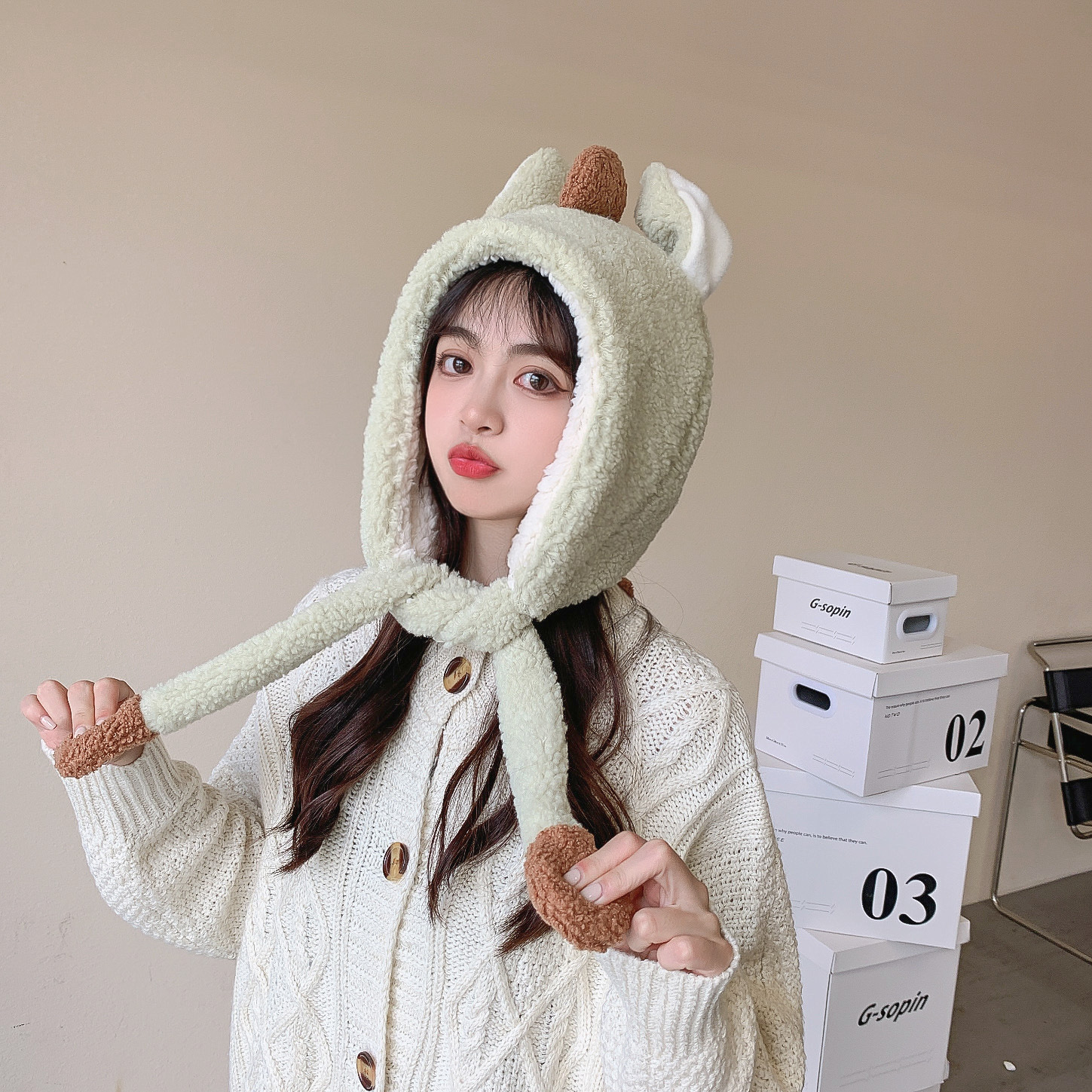 Korean Dinosaur Hat And Scarf One-piece Wholesale Nihaojewelry display picture 13