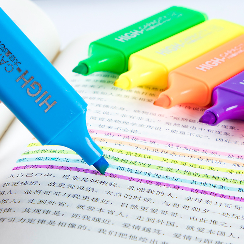 2311-12 gran capacidad resaltador creativo papelería resaltador aprendizaje multi-color marcador clave equivocado pregunta marca